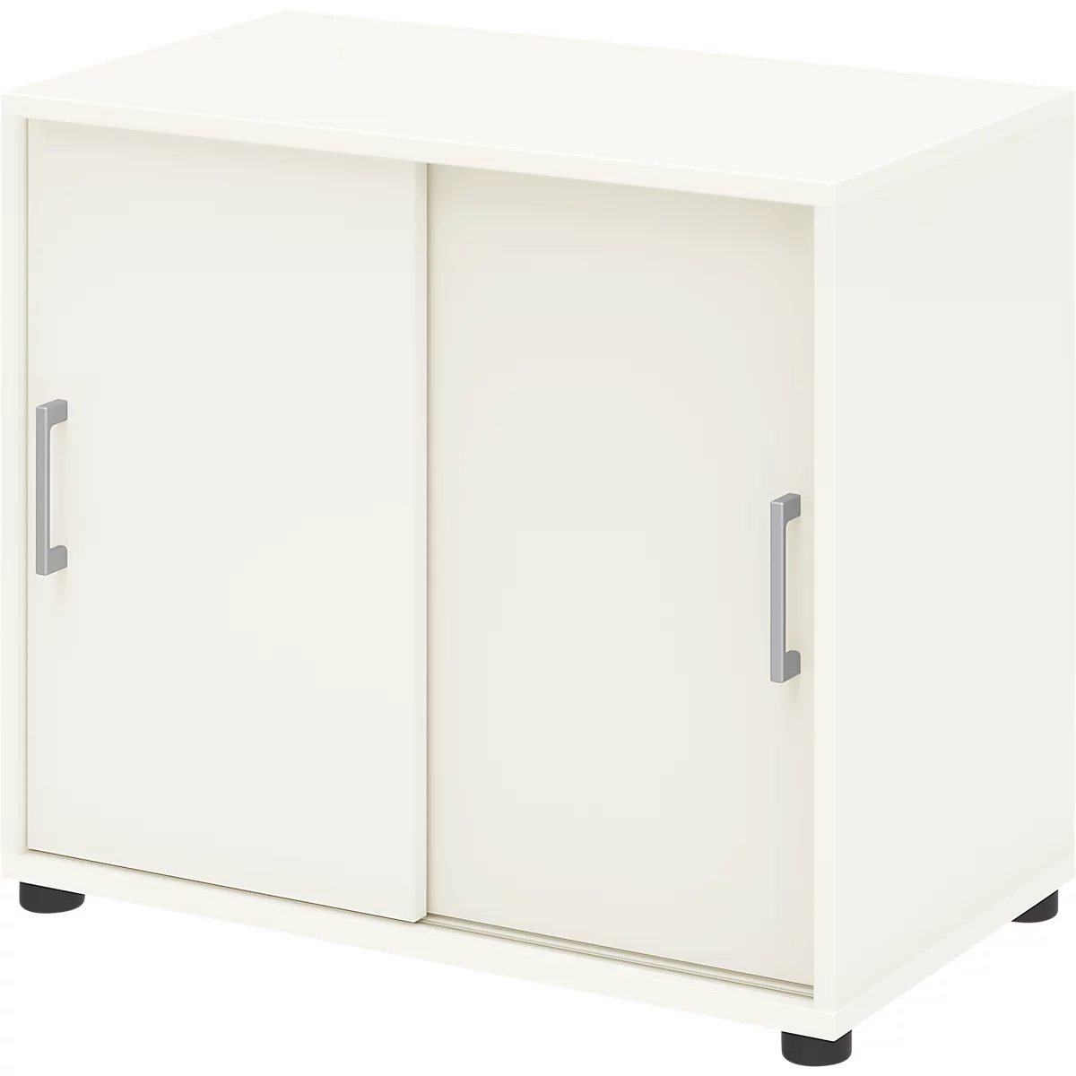 Anstellschrank TEMPIO, aus Holz, 2 Schiebetüren, 2 OH, B 800 x T 430 x H 740 mm, weiß/weiß