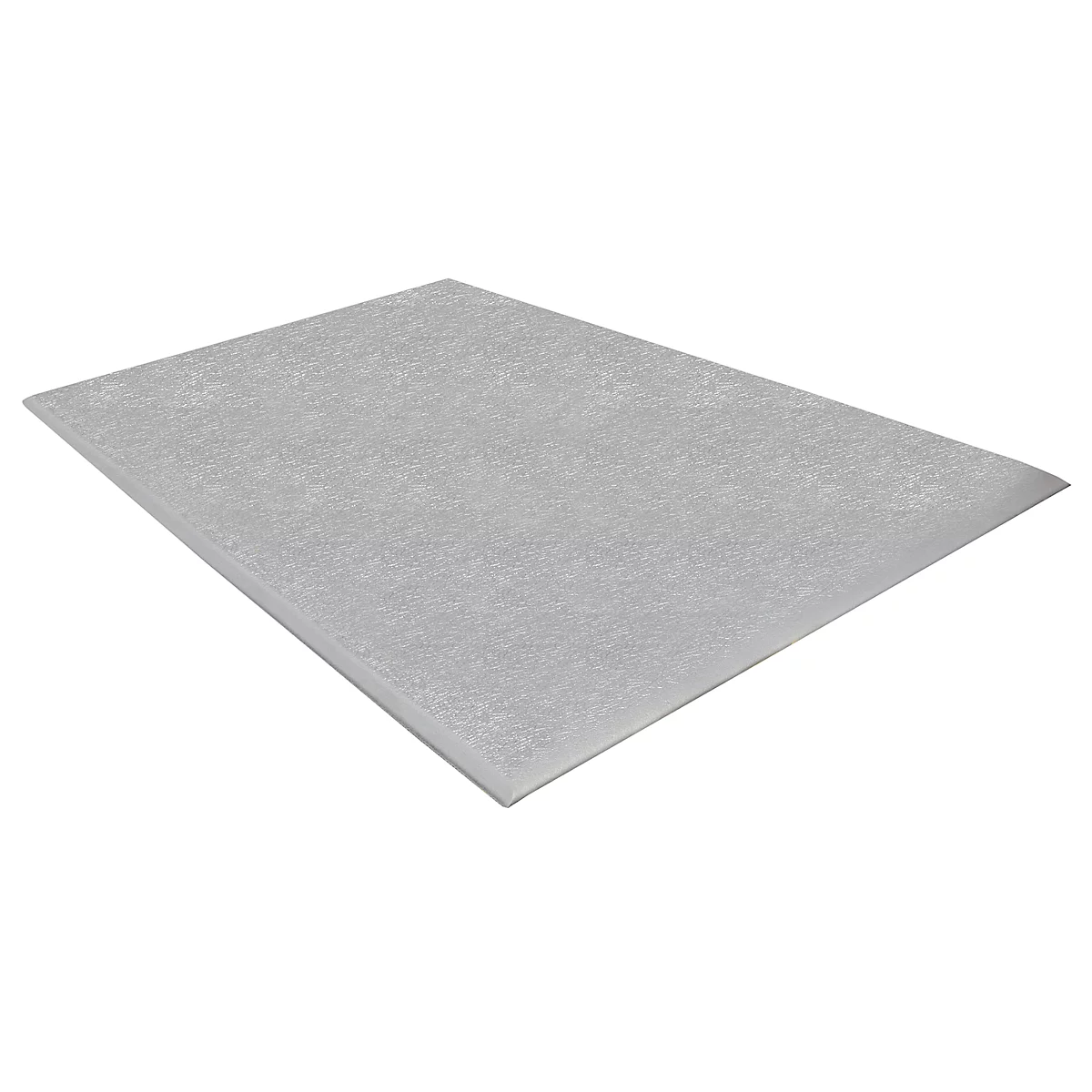 Grey, rectangular metal sheet, shown in slight perspective.