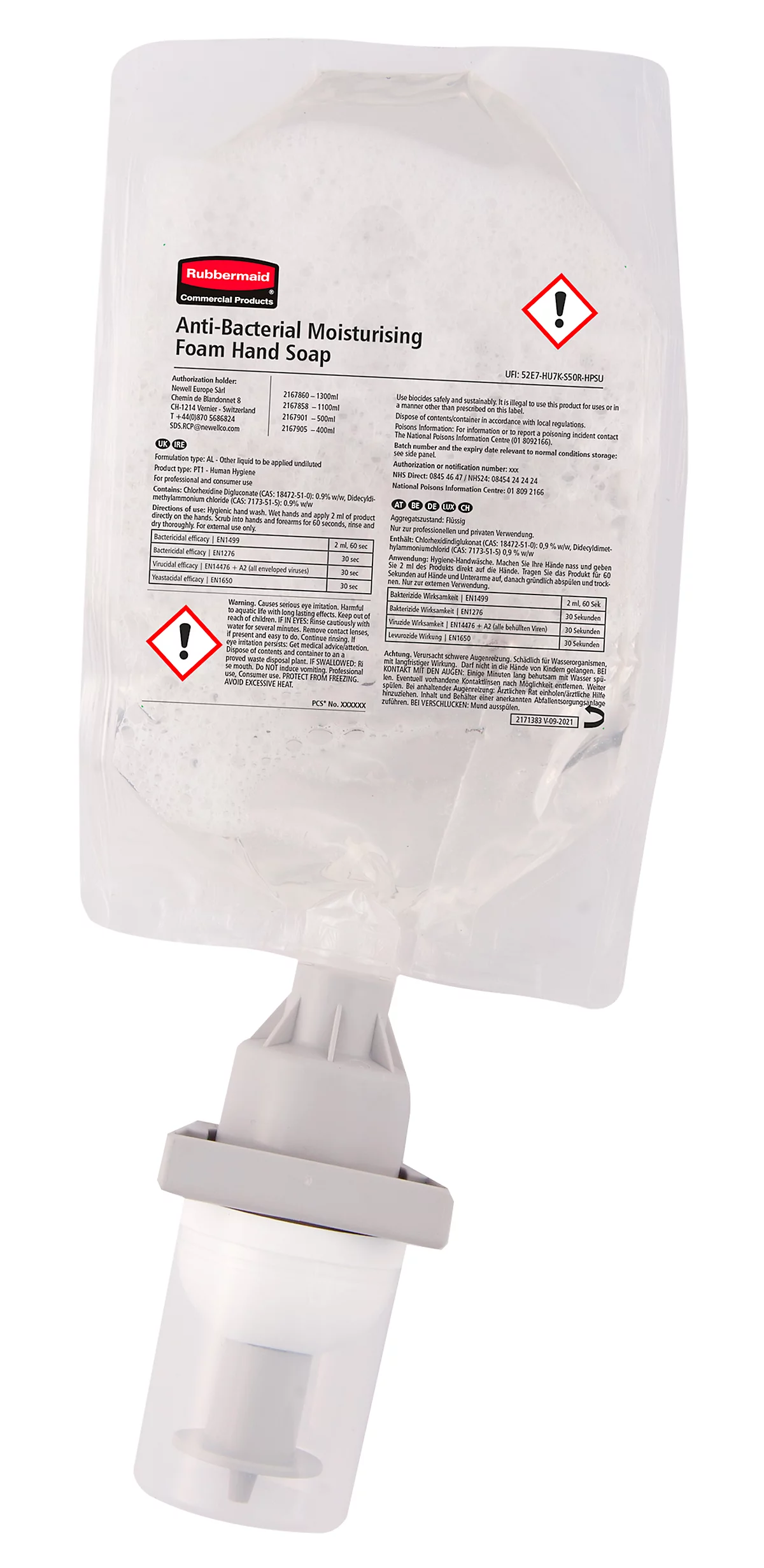 Antibakterielle Seife Nachfüllpack Rubbermaid FLEX 1300, mit Pumpe