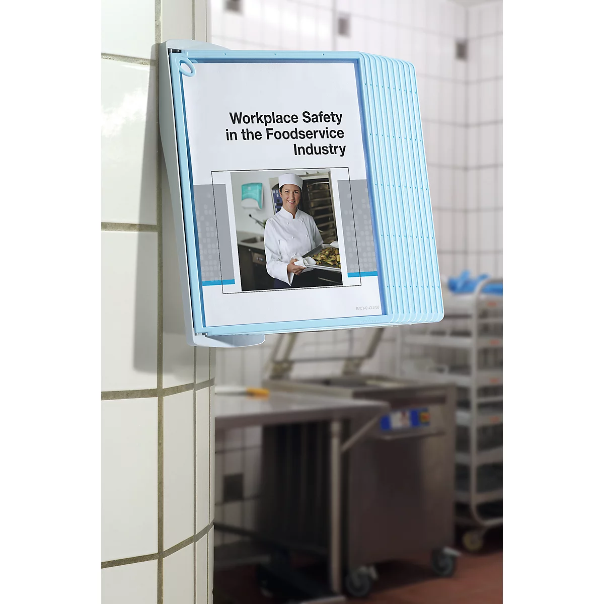 Antibakterielles Sichttafelsystem Durable Sherpa® Bact-O-Clean Wall, Wandhalter mit 10 Tafeln, A4, PP, weiß