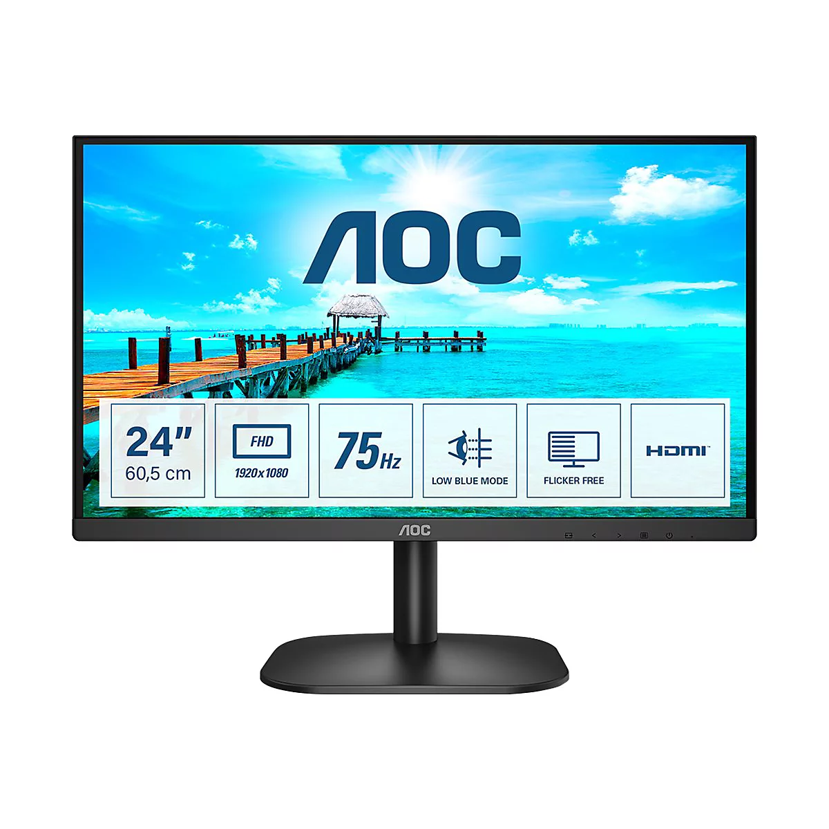 AOC 24B2XHM2 - B2 Series - LED-Monitor - 60 cm (24') (23.8' sichtbar) - 1920 x 1080 Full HD (1080p) @ 75 Hz - VA