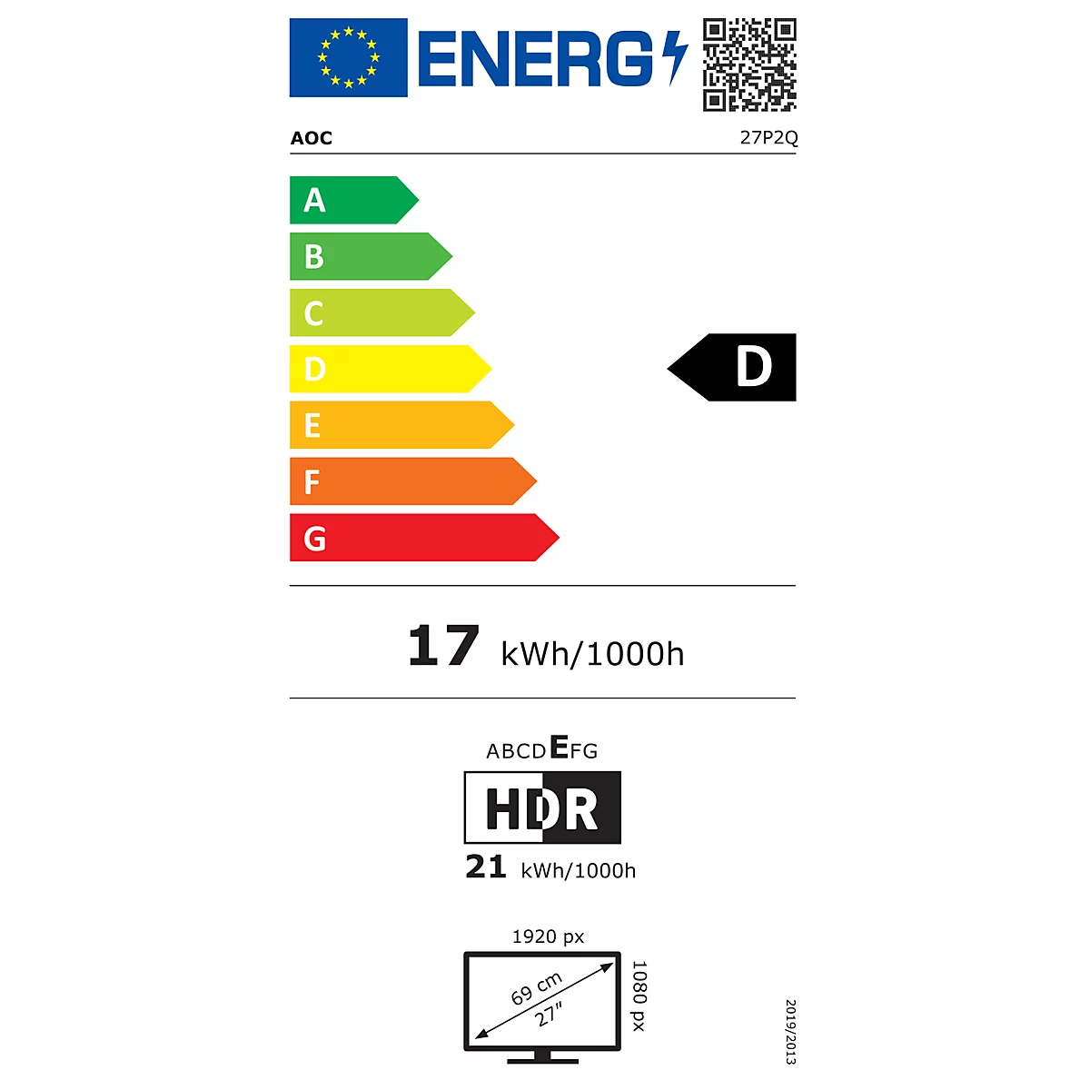 Energielabel mit Energieeffizienzklasse