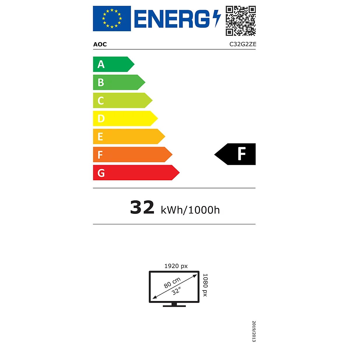 Energielabel mit Energieeffizienzklasse