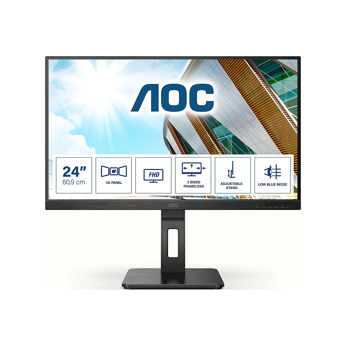 AOC Pro-line 24P2QM - P2 Series - LED-Monitor - 61 cm (24') (23.8' sichtbar) - 1920 x 1080 Full HD (1080p) @ 75 Hz - VA