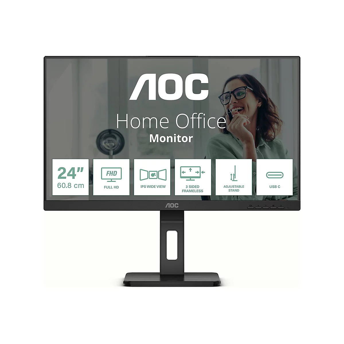 AOC Pro-line 24P3CV - P3 Series - LED-Monitor - 61 cm (24') (23.8' sichtbar) - 1920 x 1080 Full HD (1080p) @ 75 Hz - IPS