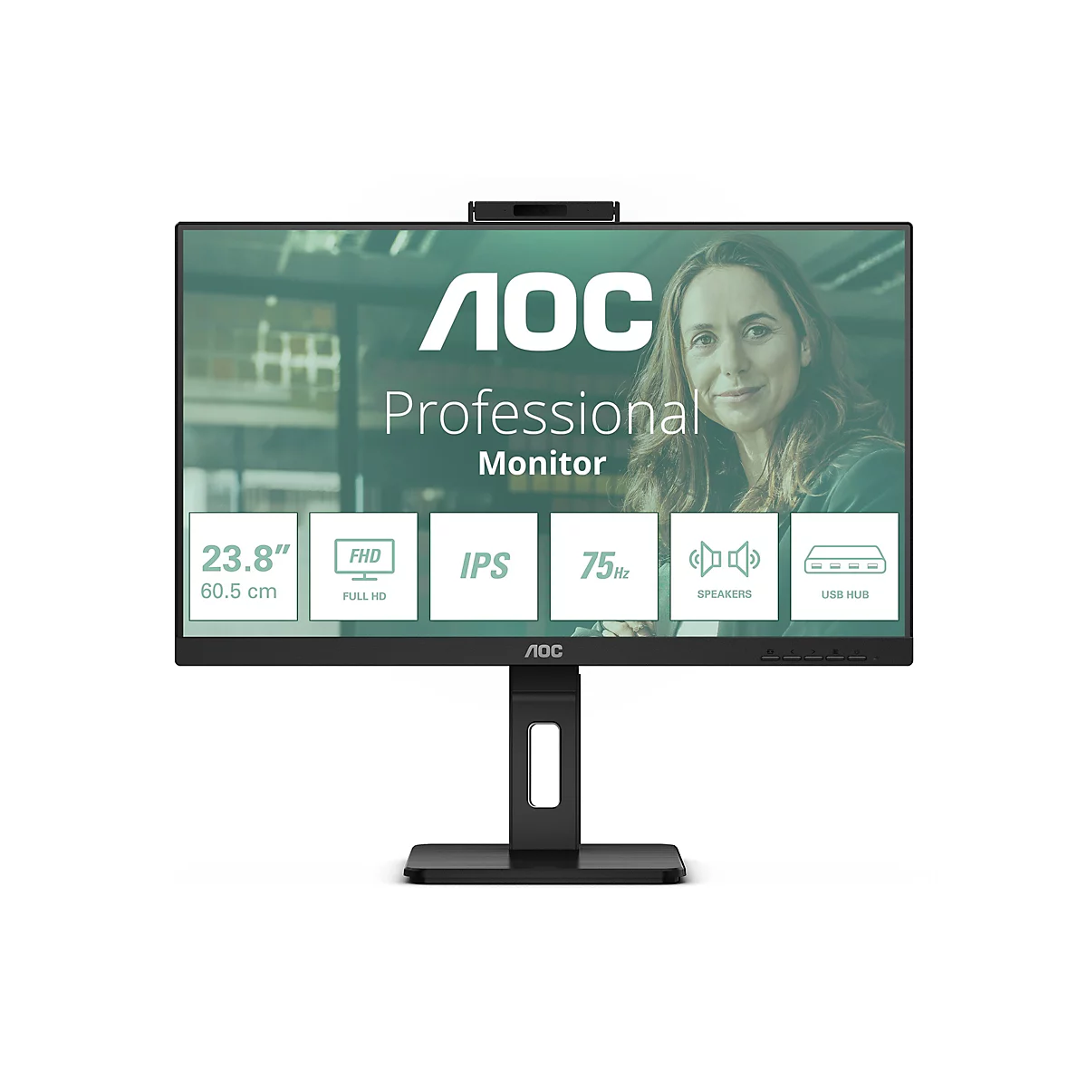 AOC Pro-line 24P3QW - P3 Series - LED-Monitor - 61 cm (24') (23.8' sichtbar) - 1920 x 1080 Full HD (1080p) @ 75 Hz - IPS