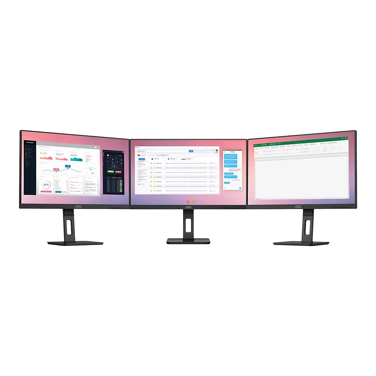AOC Pro-line Q27P3CV - LED-Monitor - 68.6 cm (27') - 2560 x 1440 QHD @ 75 Hz - IPS - 350 cd/m²