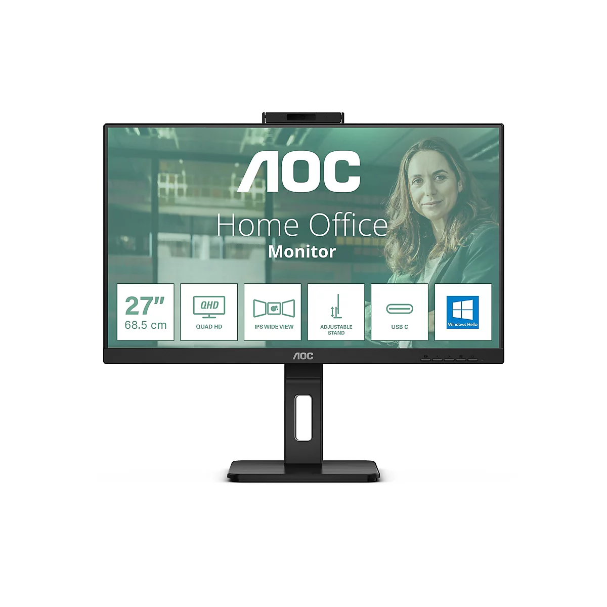 AOC Pro-line Q27P3CW - LED-Monitor - 68.6 cm (27') - 2560 x 1440 QHD @ 75 Hz - IPS - 350 cd/m²