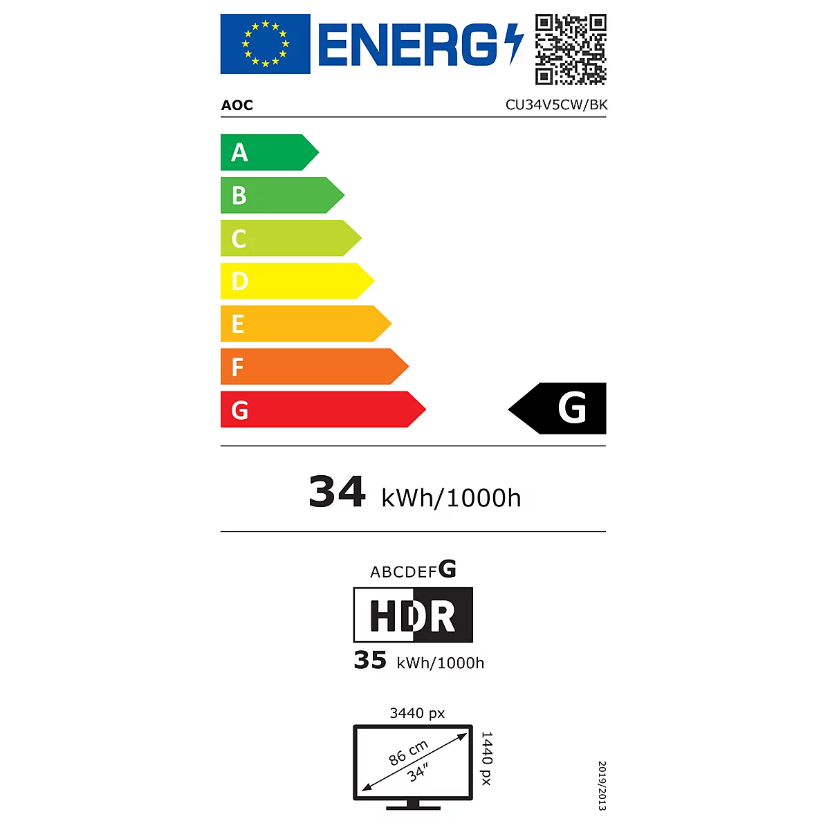 Energielabel mit Energieeffizienzklasse