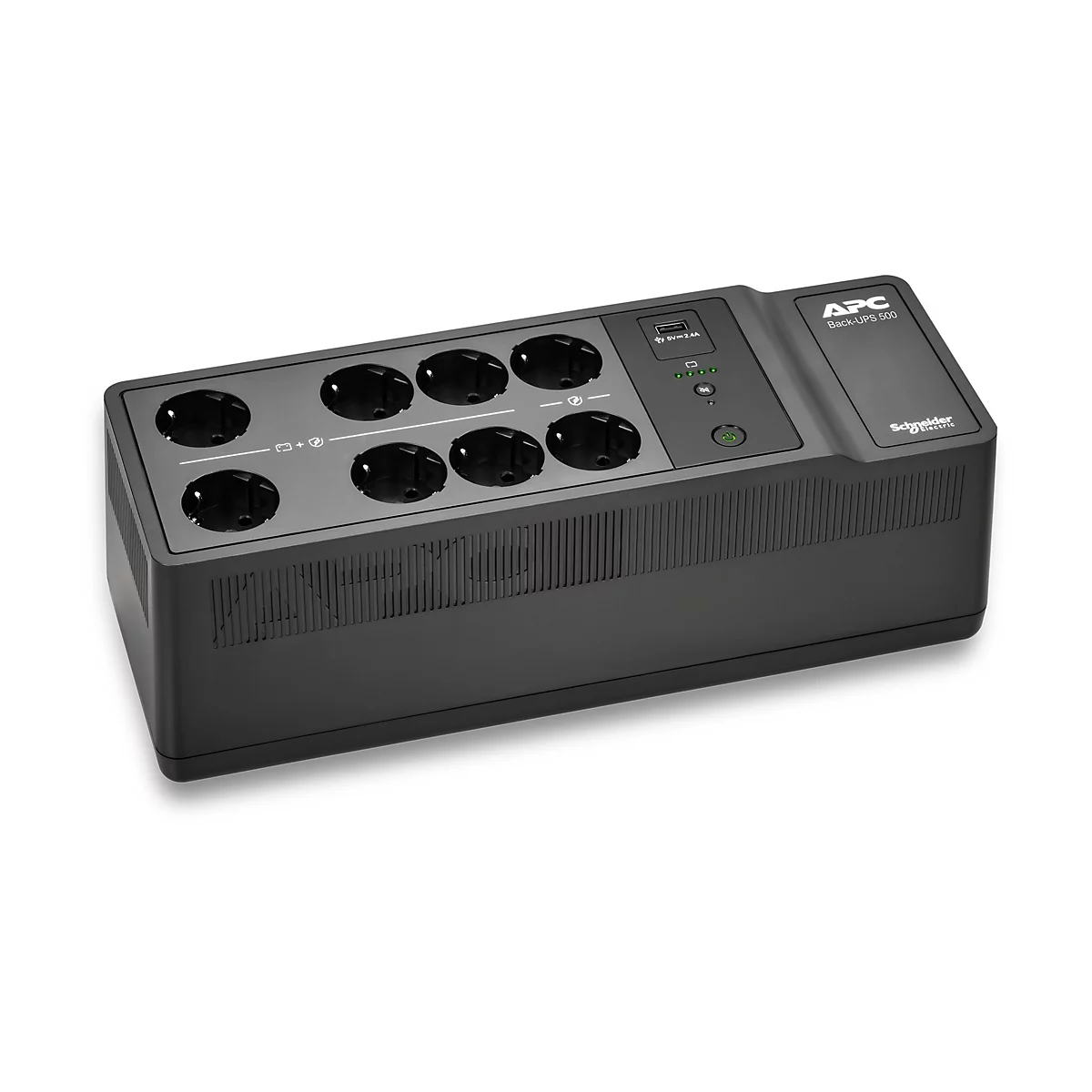 APC Back-UPS - USV (Wandmontage / Aufputzmontage) - Wechselstrom 230 V - 300 Watt - 500 VA - Ausgangsanschlüsse: 8