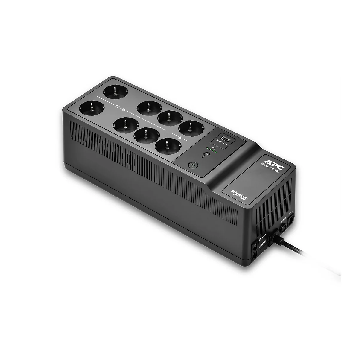 APC Back-UPS - USV (Wandmontage / Aufputzmontage) - Wechselstrom 230 V - 300 Watt - 500 VA - Ausgangsanschlüsse: 8