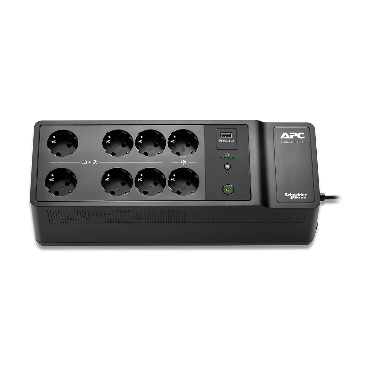 APC Back-UPS - USV (Wandmontage / Aufputzmontage) - Wechselstrom 230 V - 300 Watt - 500 VA - Ausgangsanschlüsse: 8