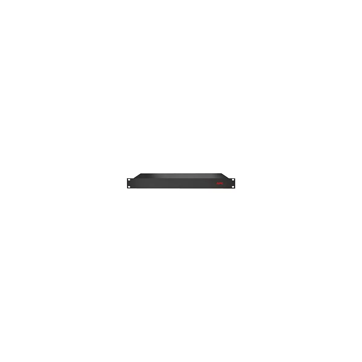 Schwarze APC-Rack-Blende für Server-Schränke mit Logo auf der rechten Seite.