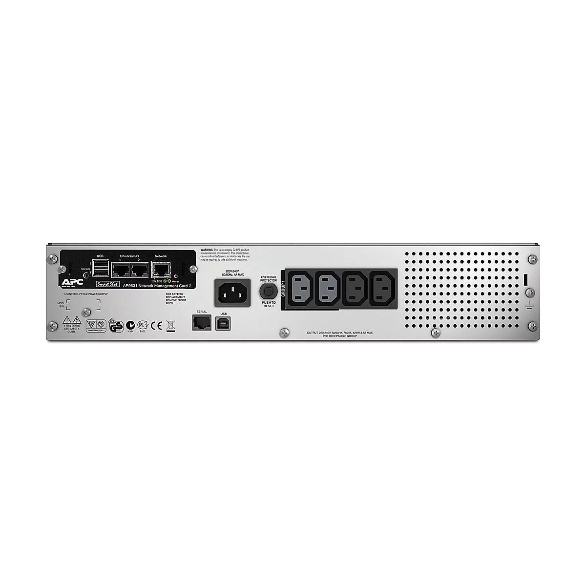 APC Smart-UPS 750VA LCD RM - USV - 500 Watt - 750 VA - mit APC UPS Network Management Card