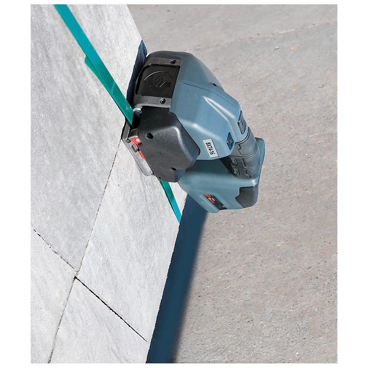 Appareil de cerclage par accu Banholzer et Wenz BXT4-13, pour feuillards PP/PET de L 9-13 mm et épaisseur 0,4-0,8 mm, force de traction jusqu'à 1200 N, 5 modes, noir
