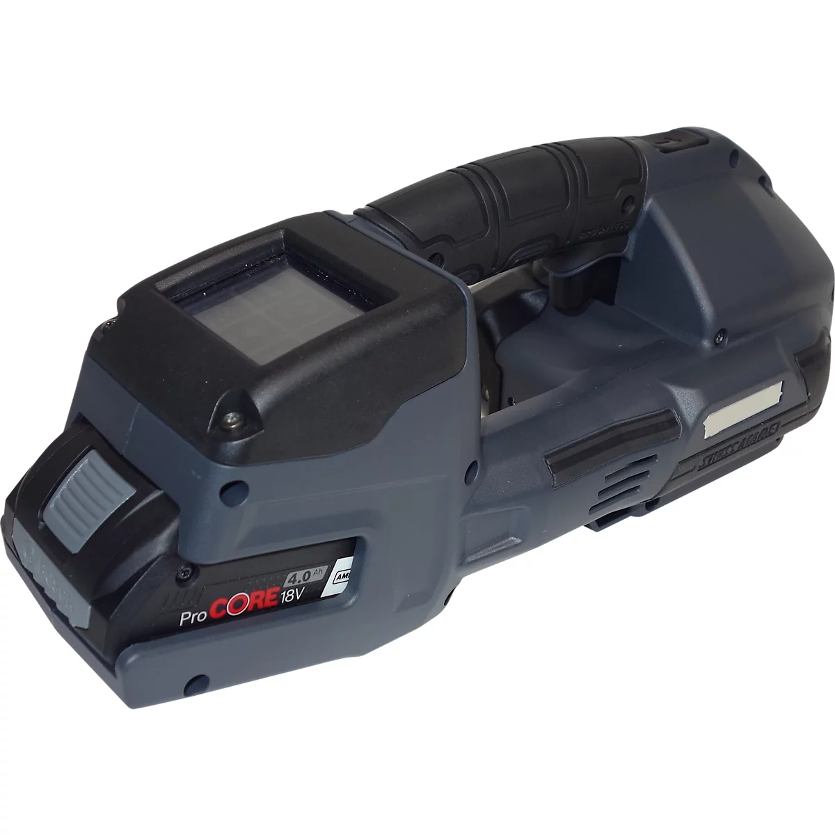 Appareil de cerclage par accu Banholzer et Wenz BXT4-16, pour feuillards PP/PET de L 12-16 mm et épaisseur 0,5-1,00 mm, force de traction jusqu'à 2500 N, 5 modes, noir