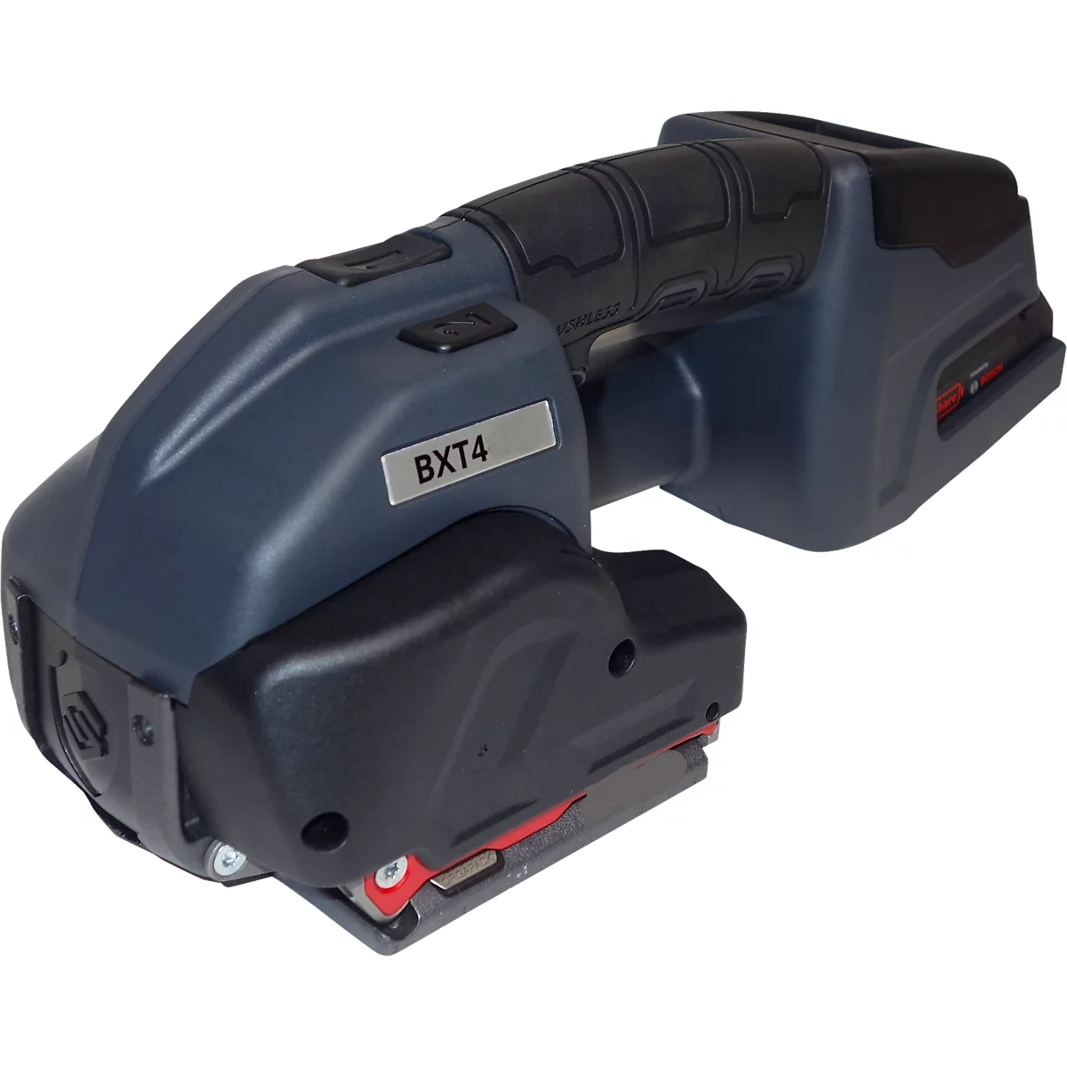 Appareil de cerclage par accu Banholzer et Wenz BXT4-19, pour feuillards PP/PET de L 16-19 mm et épaisseur 0,8-1,30 mm, force de traction jusqu'à 4500 N, 5 modes, noir