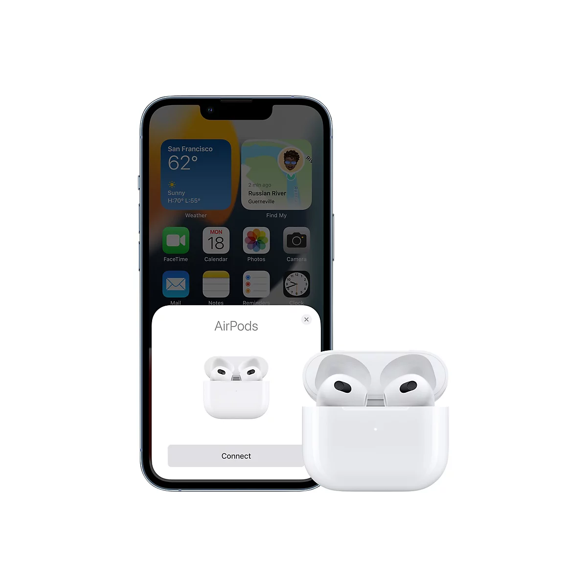 Apple AirPods with Lightning Charging Case - 3. Generation - True Wireless-Kopfhörer mit Mikrofon - Ohrstöpsel - Bluetooth - weiß