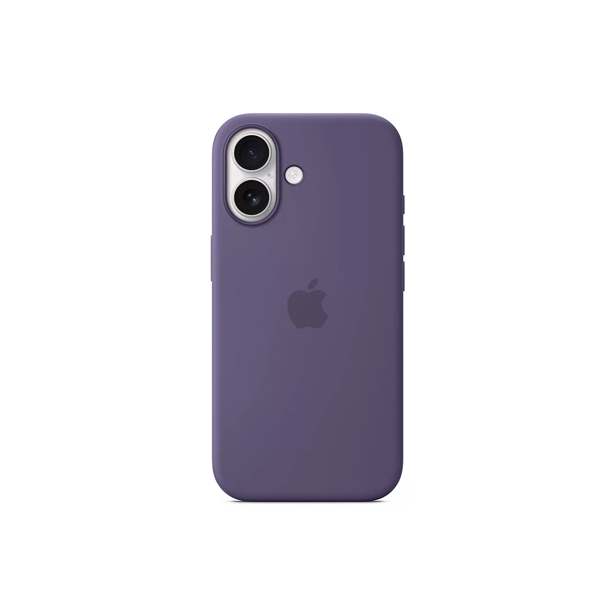 Violette iPhone-Hülle. Rückseite mit Kameraöffnungen und Apple-Logo.