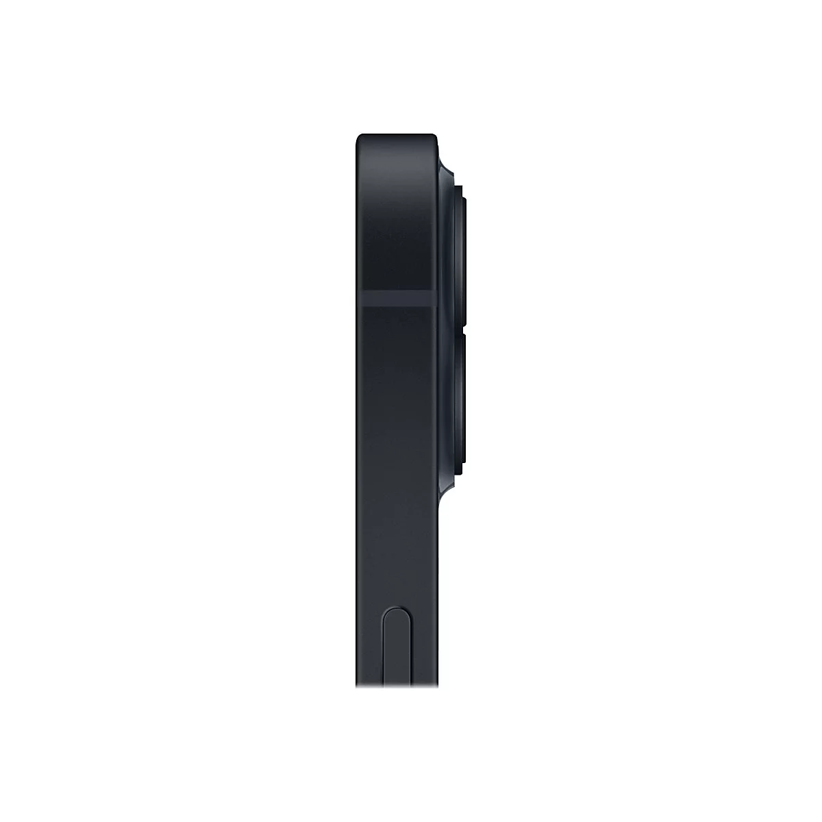 Nahaufnahme eines schwarzen Smartphones im Profil, die Kameraobjektive sind deutlich zu sehen.