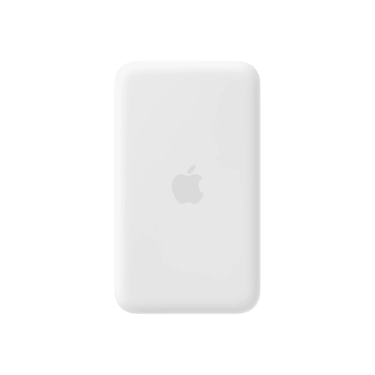 Accessoire Apple blanc avec coins arrondis, logo Apple au centre.