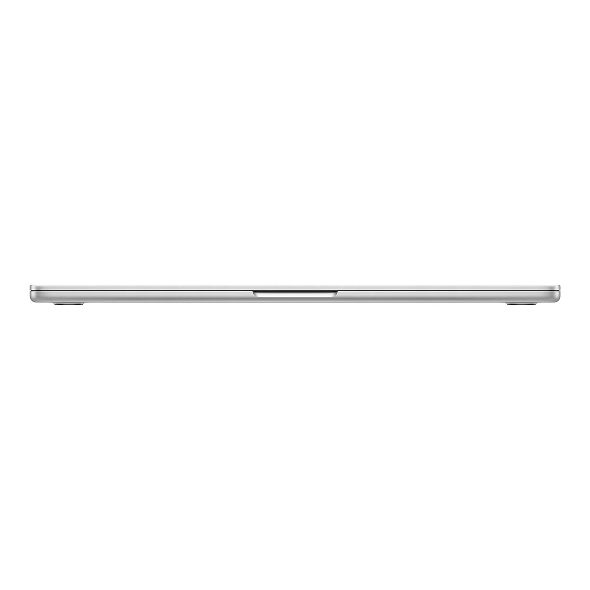 Ansicht eines silbernen Laptops von der Seite. Deutlich sichtbar sind die dÃ¼nne Form, die Kanten und ein Anschluss.