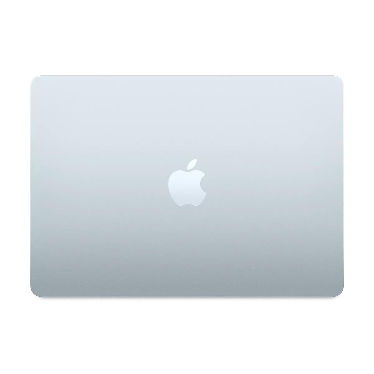 Die Rückseite eines silberfarbenen Laptops mit dem Apple-Logo.