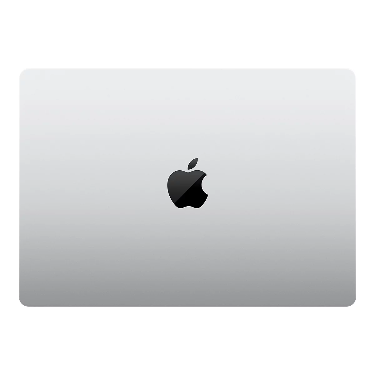 Graues MacBook mit geschlossenem Deckel. Das Apple-Logo, ein schwarzer Apfel, ist mittig platziert.
