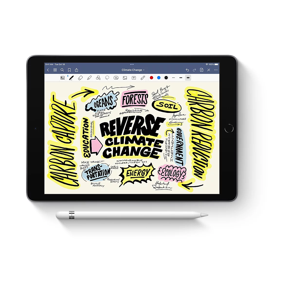 Apple Pencil 1st Generation - Aktiver Stylus - Bluetooth - für 9.7-inch iPad (6th gen); 10.2-inch iPad (7th gen, 8th gen, 9th gen); 10.5-inch iPad Air; 9.7-inch iPad Pro; 10.5-inch iPad Pro; 12.9-inch iPad Pro (1st gen, 2nd gen); iPad mini 5