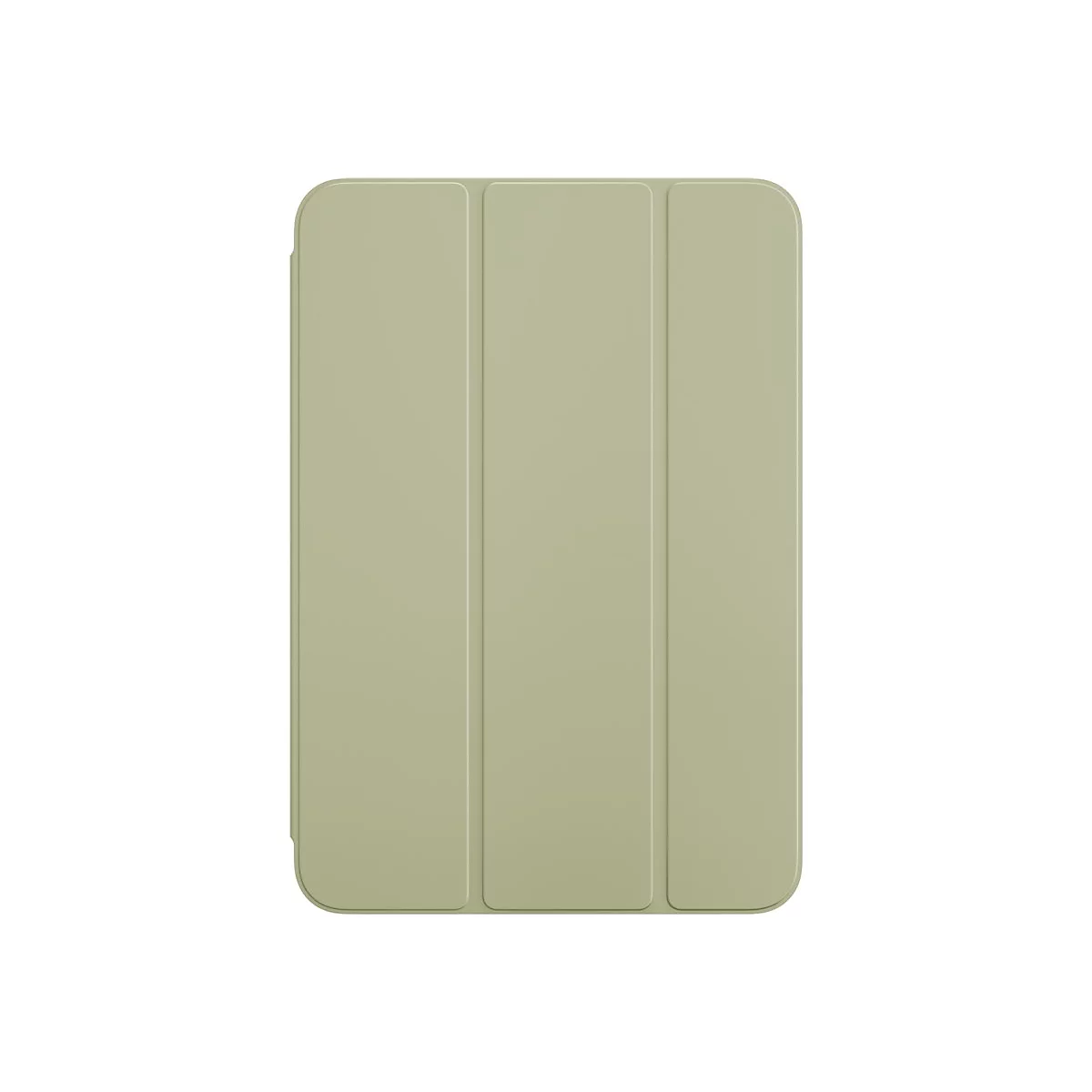 Housse de tablette vert clair, en trois parties, sur fond blanc.