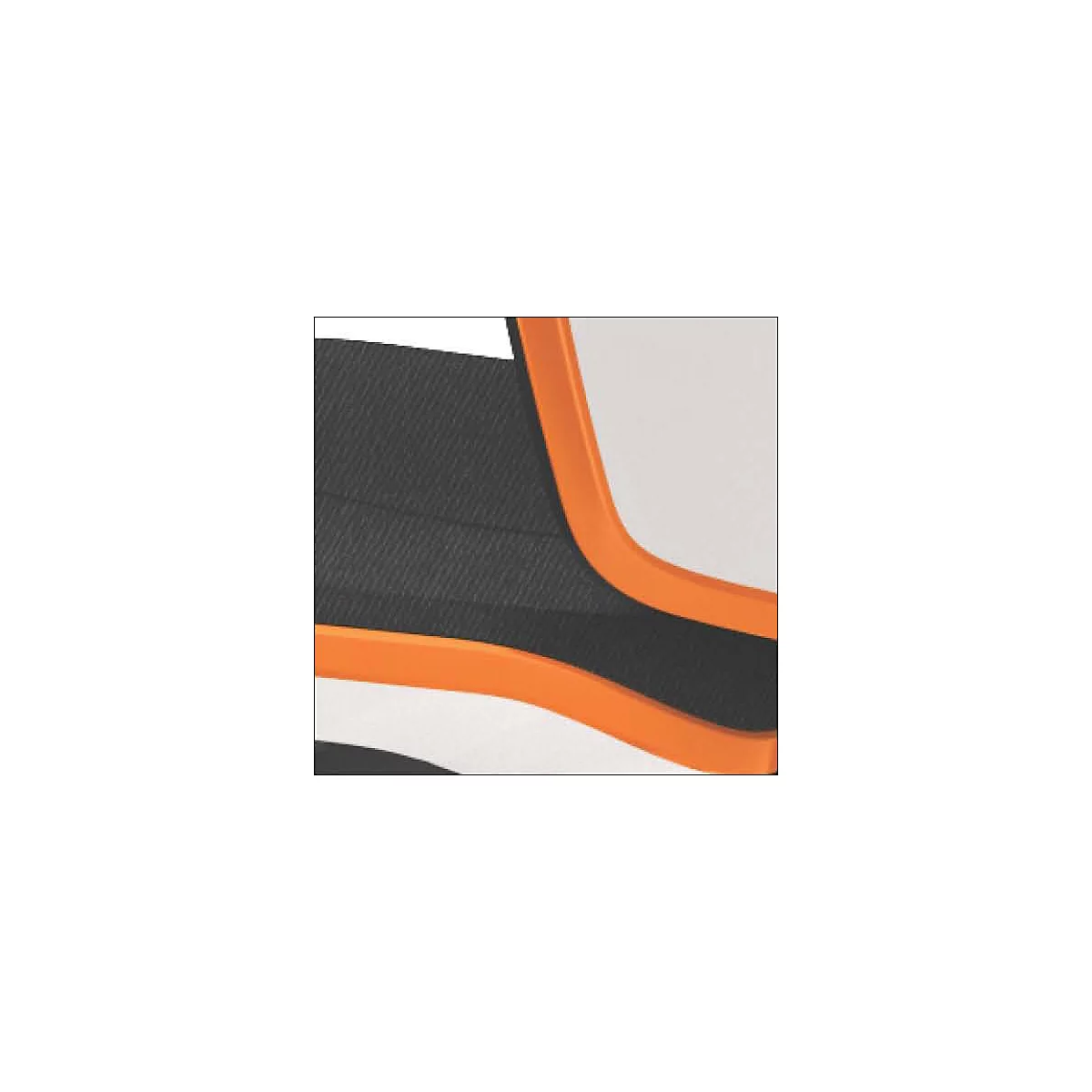 Arbeitsstuhl bimos NEON, Synchronmechanik, Grundmodell ohne Polsterelement, mit Rollen, Flexband orange