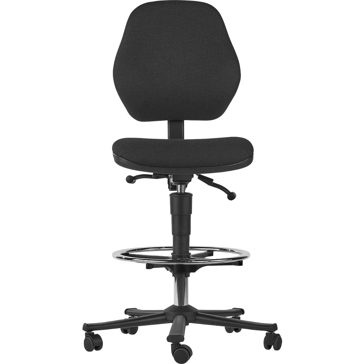 Arbeitsstuhl COUNTER Basic, Sitz-Stopp-Rollen, anthrazit