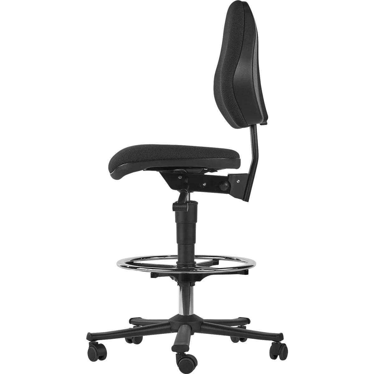 Arbeitsstuhl COUNTER Basic, Sitz-Stopp-Rollen, anthrazit