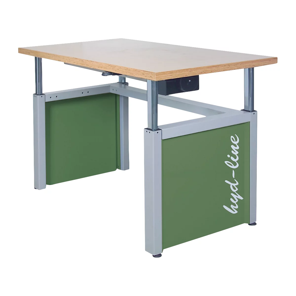 Arbeitstisch Bedrunka+Hirth Hydline, elektrisch höhenverstellbar, bis 600 kg, Buche-Multiplex-Arbeitsplatte, B 2000 x T 750 x H 700-1100 mm