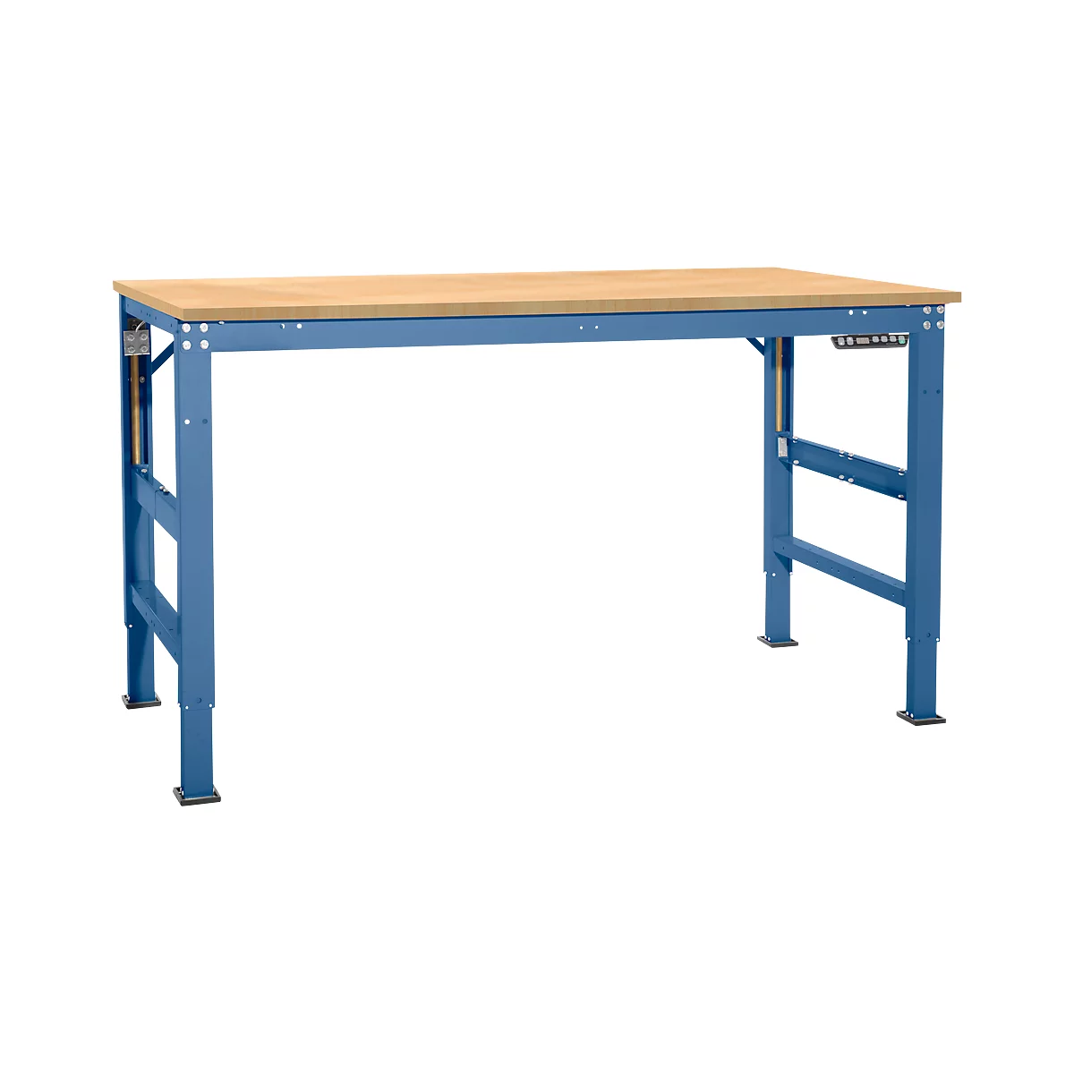 Arbeitstisch Ergo, Elektro-Hydraulik, Platte Multiplex, 1750 x 800 mm, brillantblau