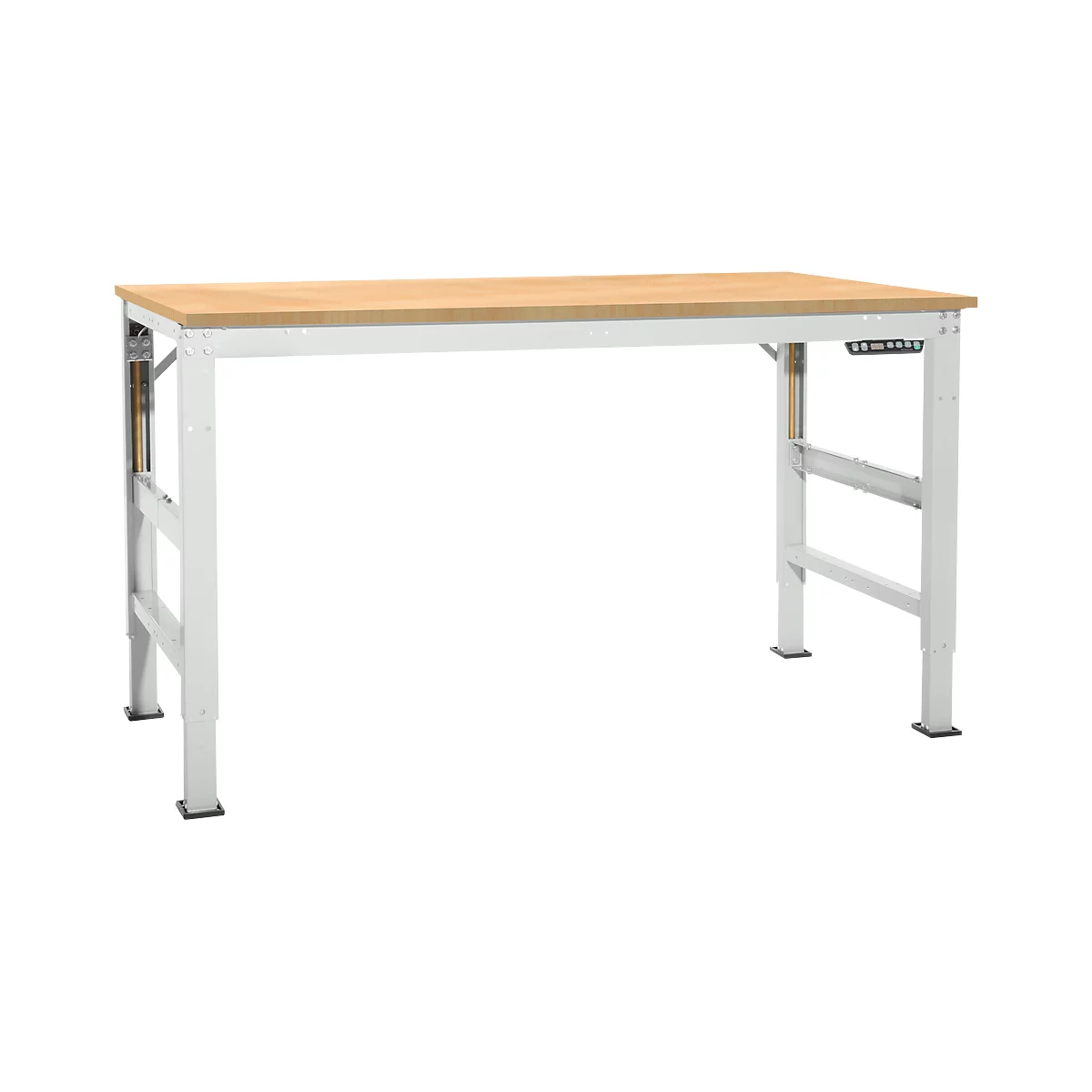Arbeitstisch Ergo, Elektro-Hydraulik, Platte Multiplex, 1750 x 800 mm, lichtgrau