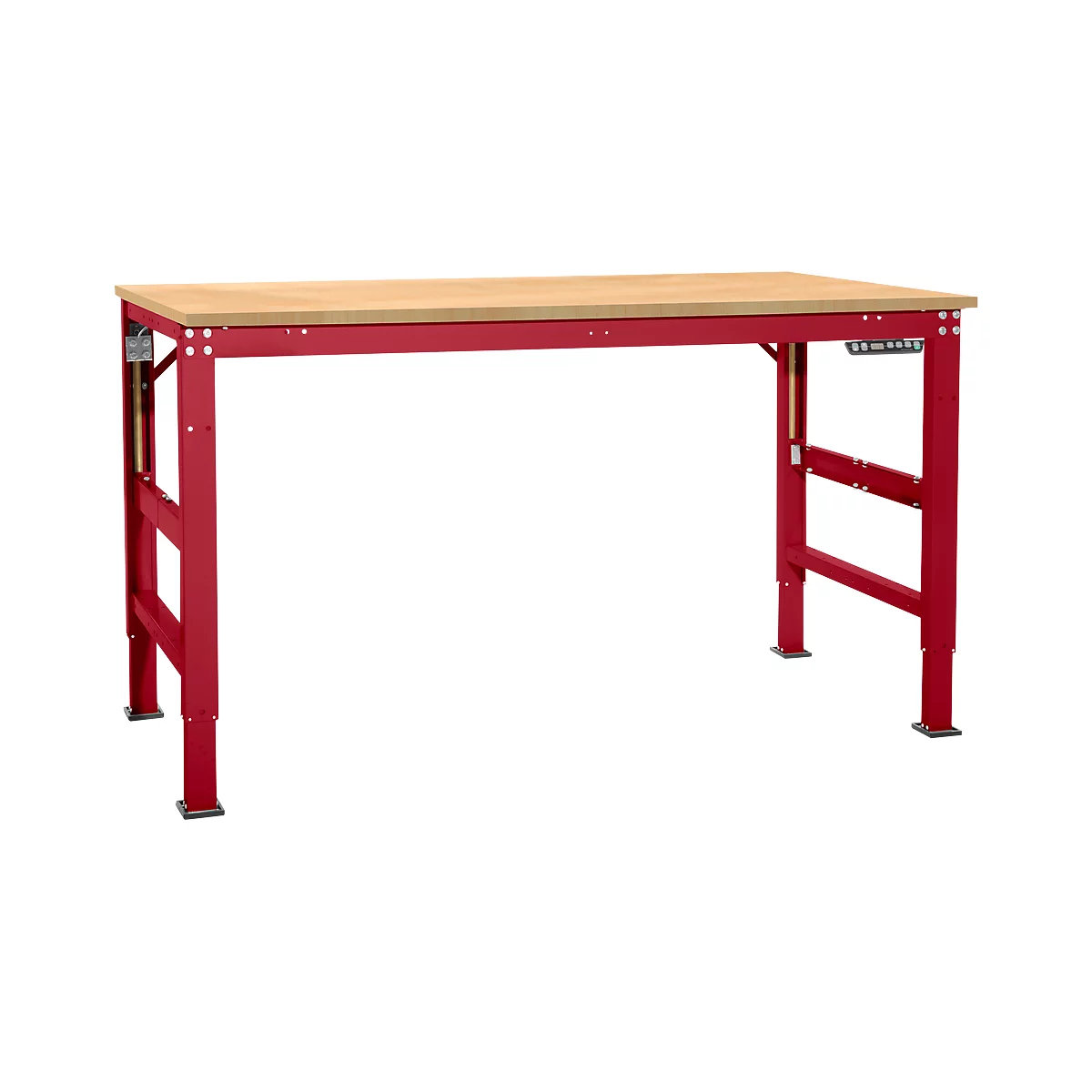 Arbeitstisch Ergo, Elektro-Hydraulik, Platte Multiplex, 1750 x 800 mm, rubinrot
