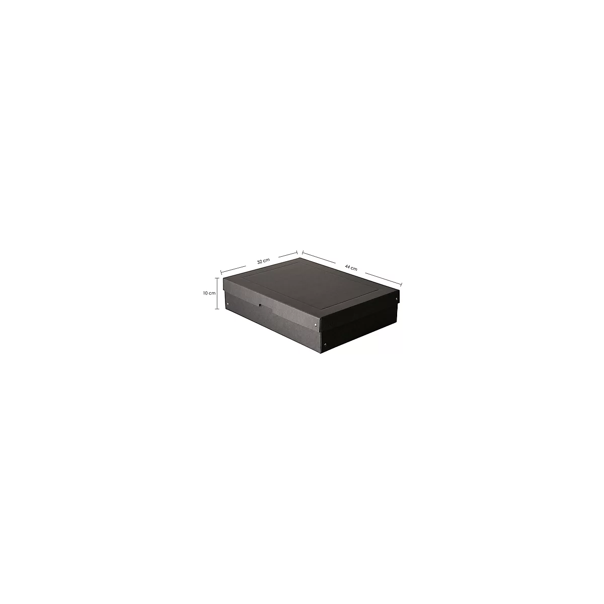 Archiefdoos Falken PURE Box Zwart A3, voor maximaal 1250 vel, met etiketveld, L 440 x B 320 x vulhoogte 100 mm, Blaue Engel, FSC® karton, zwart