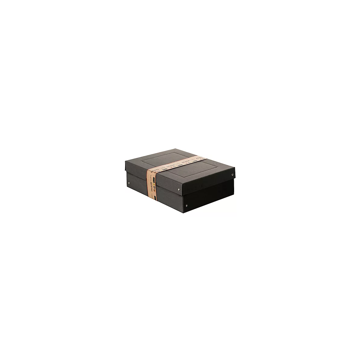 Archiefdoos Falken PURE Box Zwart A4, voor maximaal 1250 vel, met etiketveld, L 320 x B 240 x vulhoogte 100 mm, Blaue Engel, FSC® karton, zwart