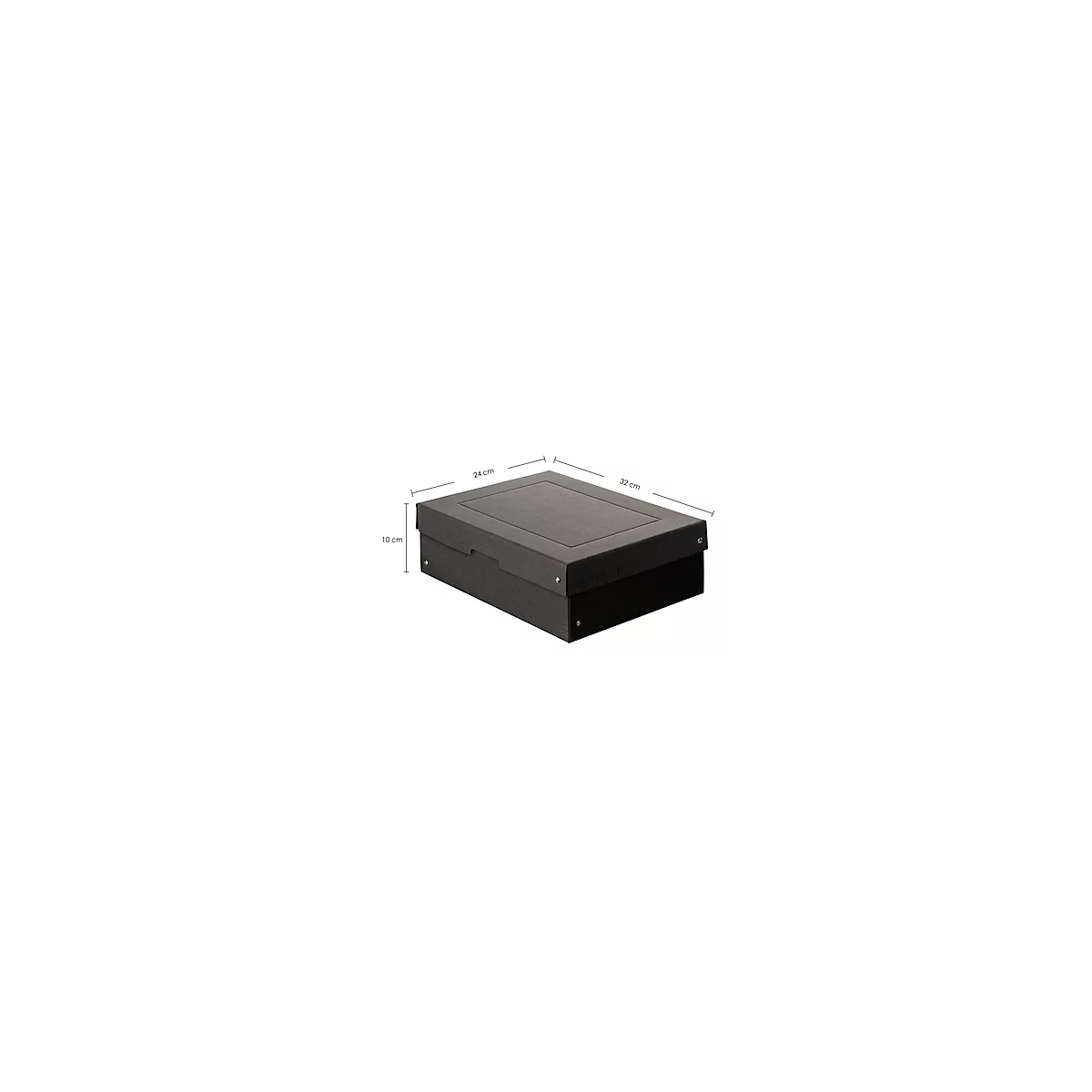 Archiefdoos Falken PURE Box Zwart A4, voor maximaal 1250 vel, met etiketveld, L 320 x B 240 x vulhoogte 100 mm, Blaue Engel, FSC® karton, zwart