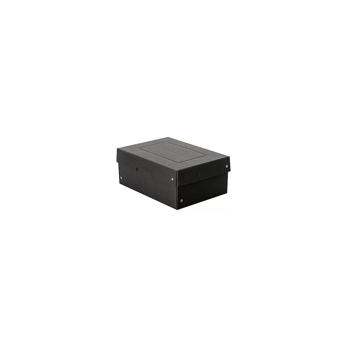 Archiefdoos Falken PURE Box Zwart A5, voor maximaal 1250 vel, met etiketveld, L 250 x B 180 x vulhoogte 100 mm, Blaue Engel, FSC® karton, zwart