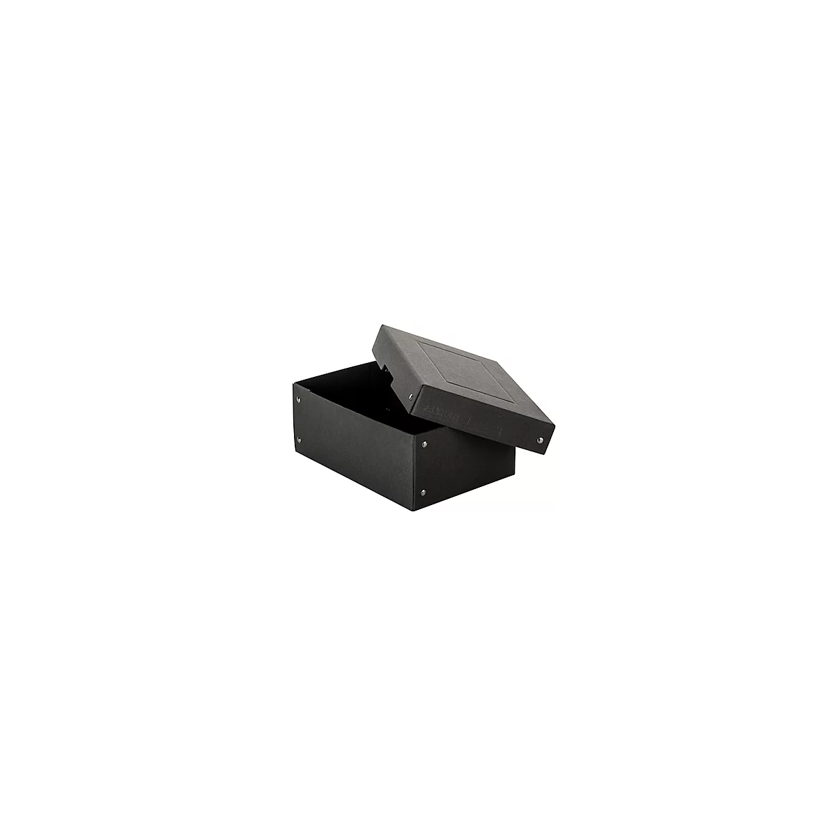 Archiefdoos Falken PURE Box Zwart A5, voor maximaal 1250 vel, met etiketveld, L 250 x B 180 x vulhoogte 100 mm, Blaue Engel, FSC® karton, zwart