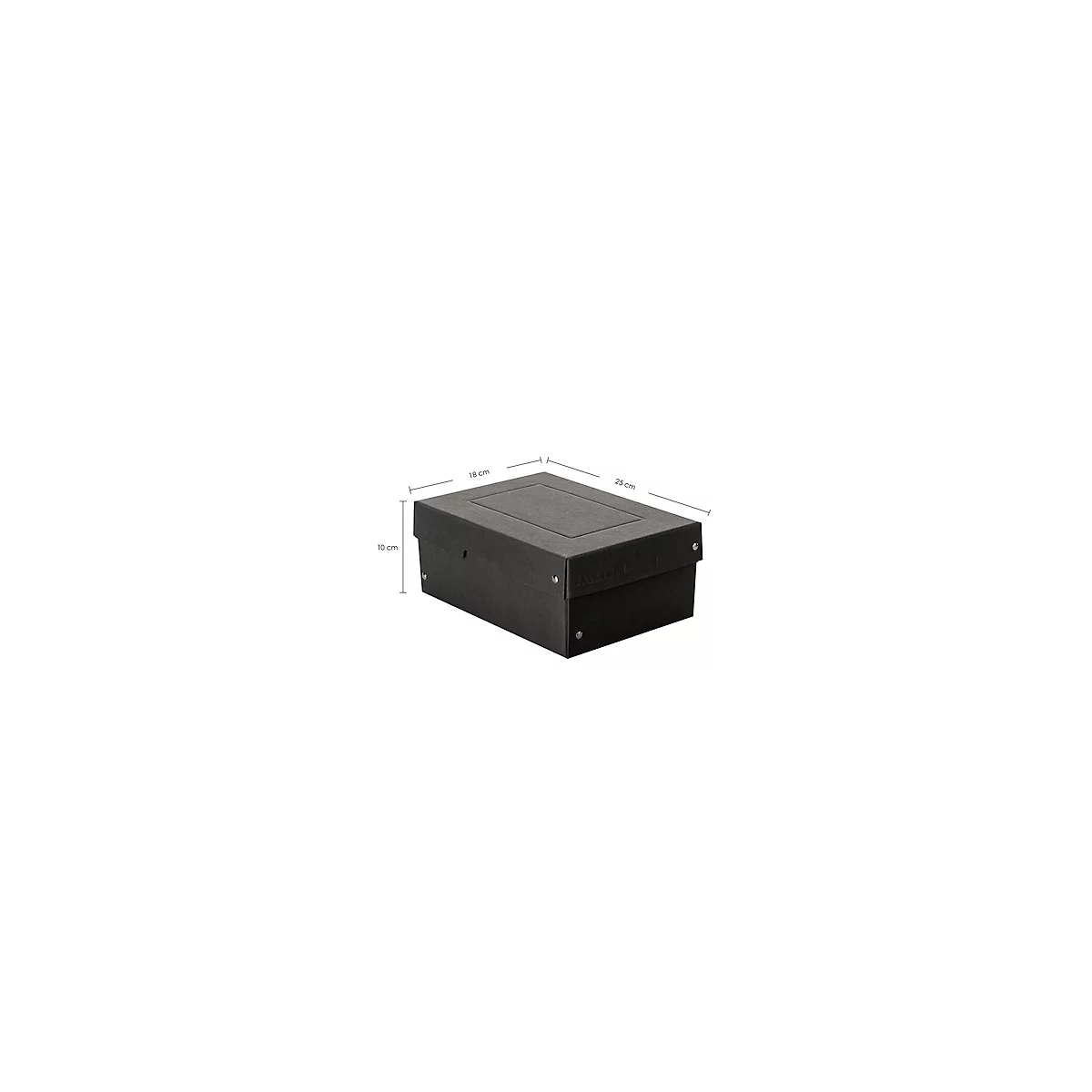 Archiefdoos Falken PURE Box Zwart A5, voor maximaal 1250 vel, met etiketveld, L 250 x B 180 x vulhoogte 100 mm, Blaue Engel, FSC® karton, zwart