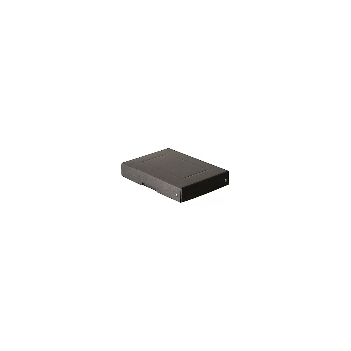 Archiefdoos Falken PURE Box Zwart A5, voor maximaal 500 vel, met etiketveld, L 250 x B 180 x vulhoogte 40 mm, Blaue Engel, FSC® karton, zwart