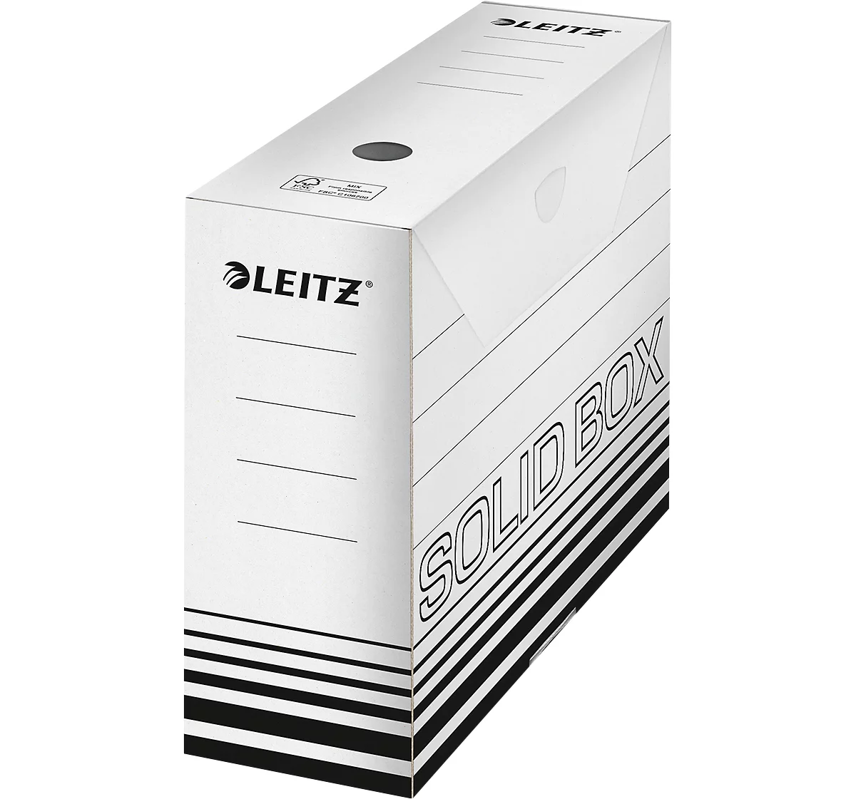 Archiefdoos Leitz Solid Box 6128 100 mm, A4, voor 900 vellen, 10 stuks, wit