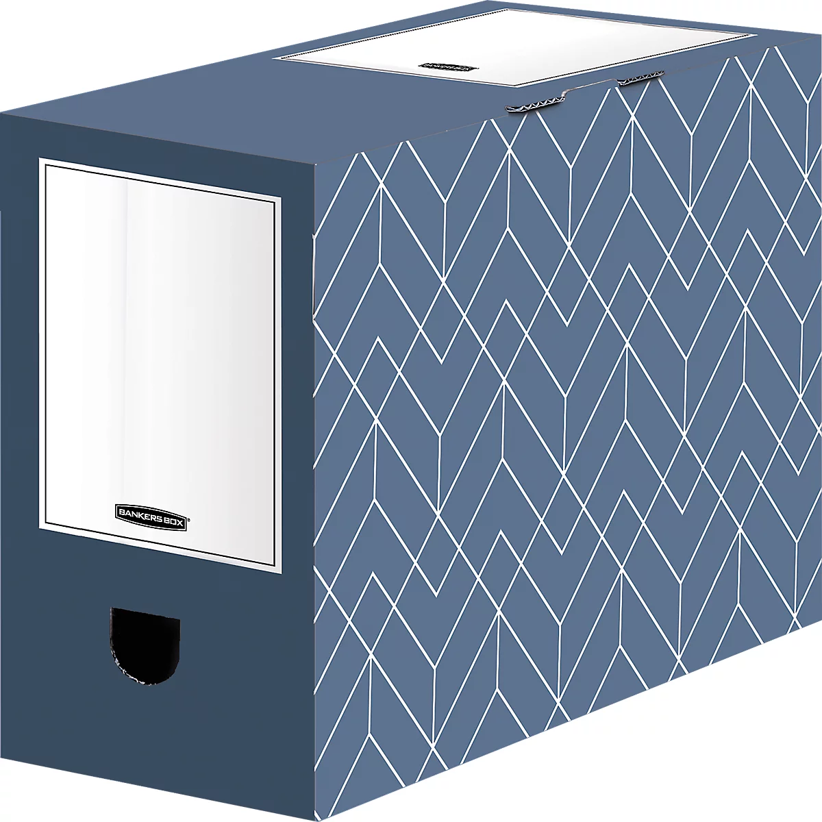Archiefdozen Décor BANKERS BOX - FSC gerecycled karton - rug 150 mm - leisteenblauw - 5 stuks