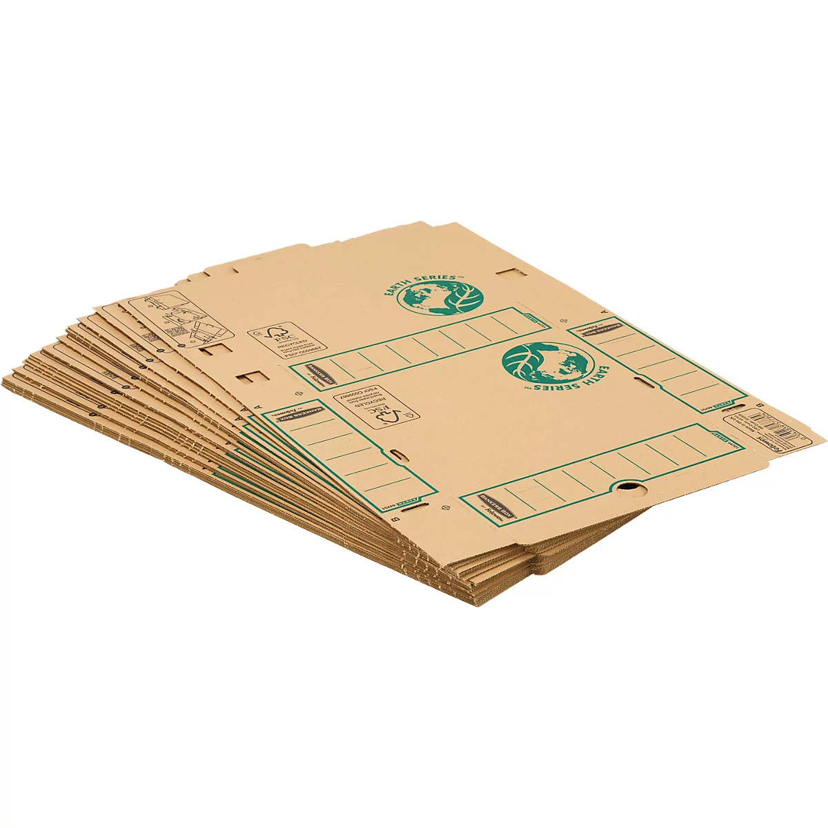 Archiefdozen Earth Series - 100 % gerecycled karton - A4 formaat - rug 80 mm - 20 stuks