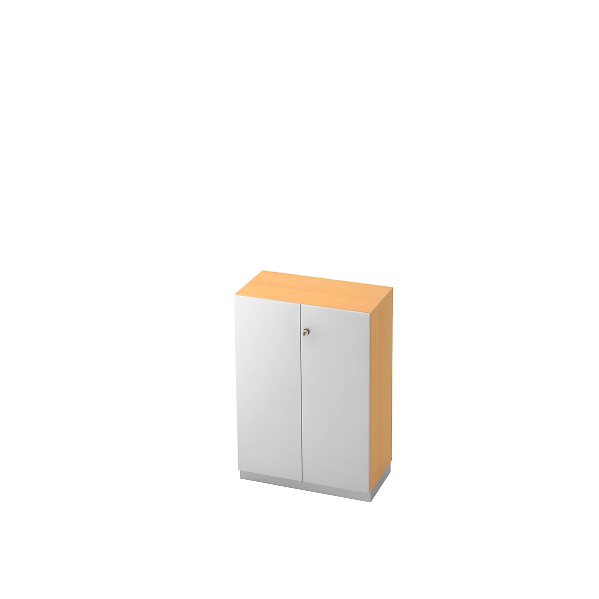 Archiefkast, 3 ordnerhoogten, B 800 x D 420 mm, beukenpatroon/zilver
