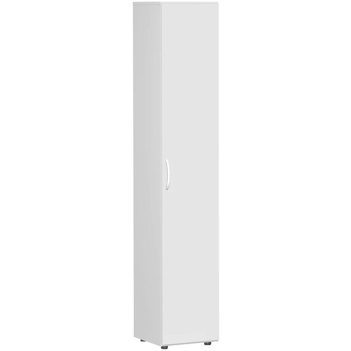 Archiefkast, 6 ordnerhoogten, 5 legborden, deur rechts of links, B 400 x D 400 x H 2160 mm, lichtgrijs