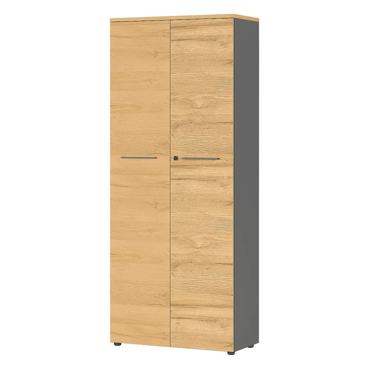 Archiefkast Agenda Home, 5 OH, B 800 x D 400 x H 1970 mm, grafiet/eik, grafiet/eik